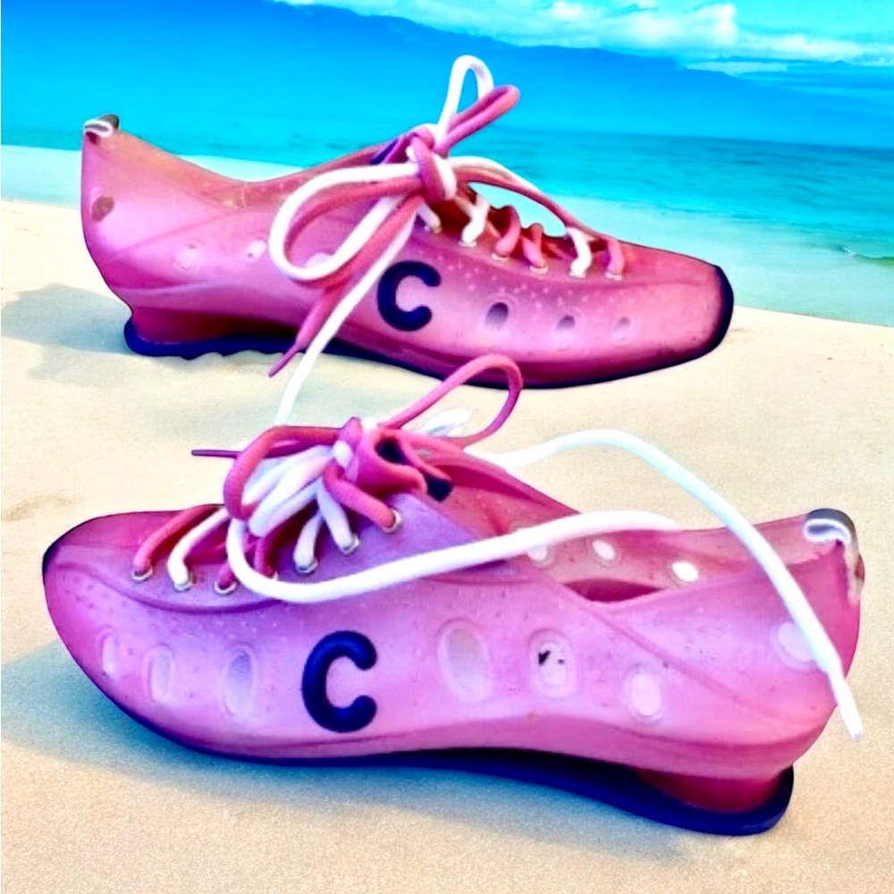 CLICK Pink Rubber Water Shoe Oxford Double Laces